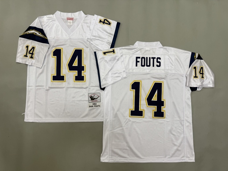 Men 2025 Los Angeles Chargers #14 Fouts white Throwback Limited NFL Jersey style 002->los angeles chargers->NFL Jersey